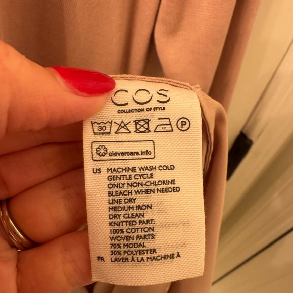 COS Mixed Media Contrast Light Knit Short Casual Dress, sz L - Picture 13 of 13